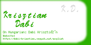 krisztian dabi business card